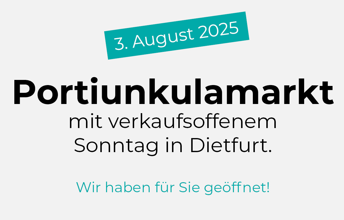 Portiunkulamarkt in Dietfurt – mit verkaufsoffenem Sonntag im Nähzentrum Dietfurt!